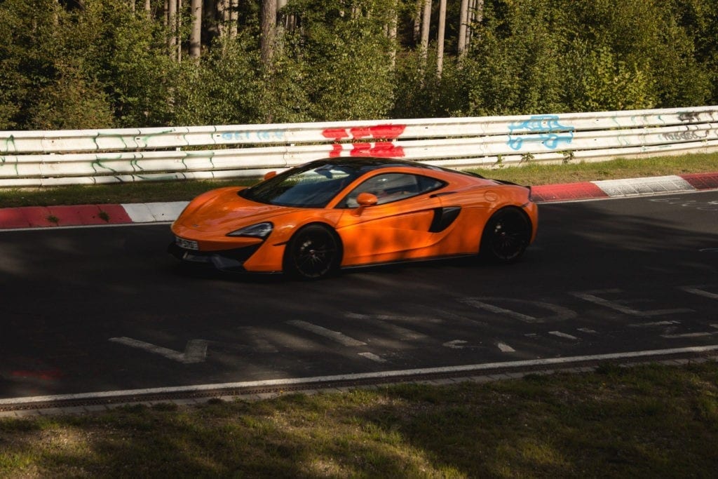 Orange Lamorghini on Nurburgring