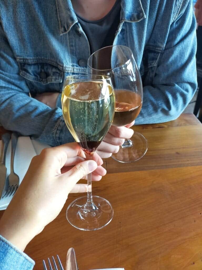 Enjoying wine at Aperitivo Bar and Kitchen -Waiheke Island Itinerary