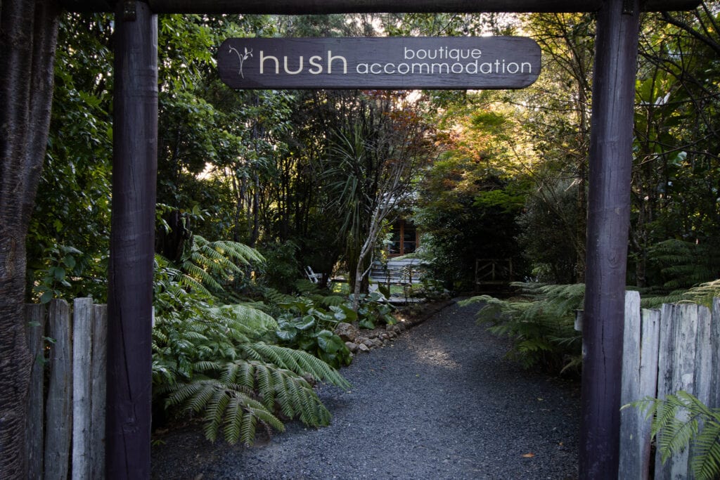 Coromandel Accommodation - The entrance to Hush Boutique Accommodation