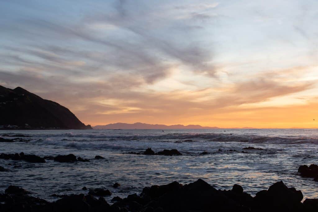 Pukerua Bay Beach, Sunset in Wellington