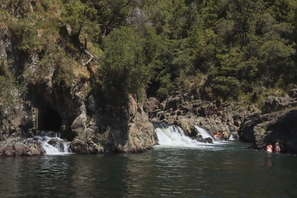 Swimming in Karangahake Gorge