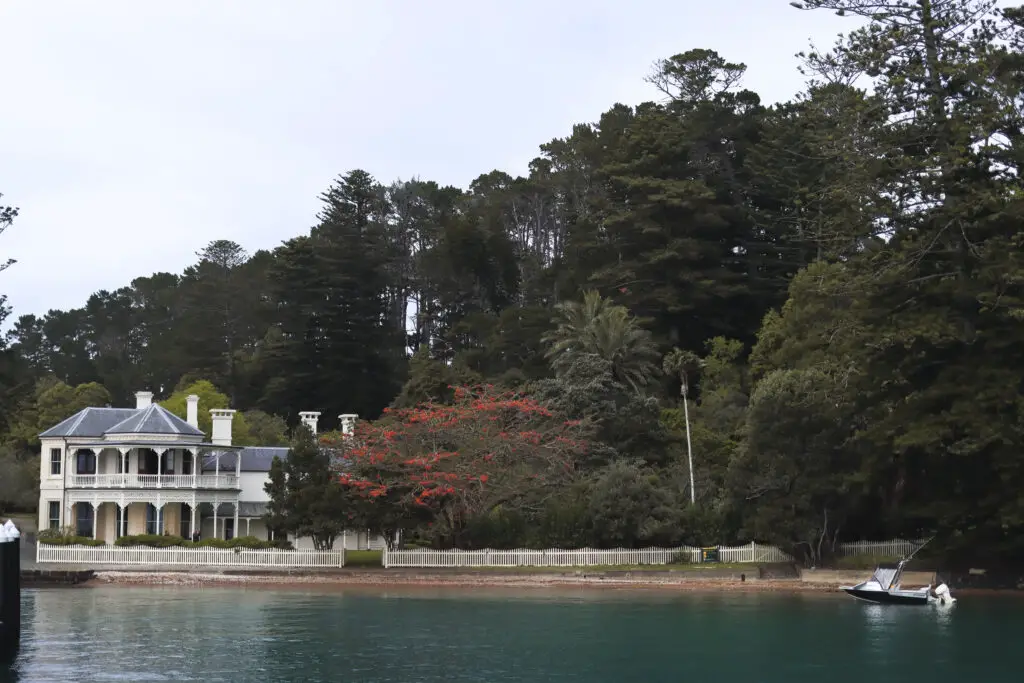 Kawau island, image of the Mansion house taken from the water