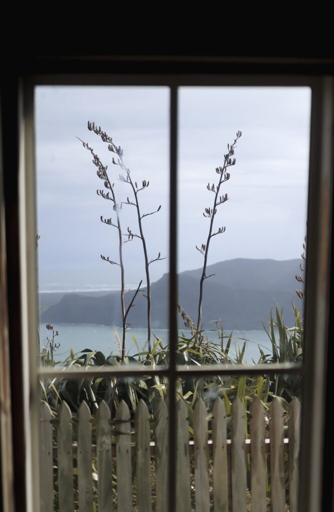 View of Manukau harbour from the window of Manukau heads lighthouse