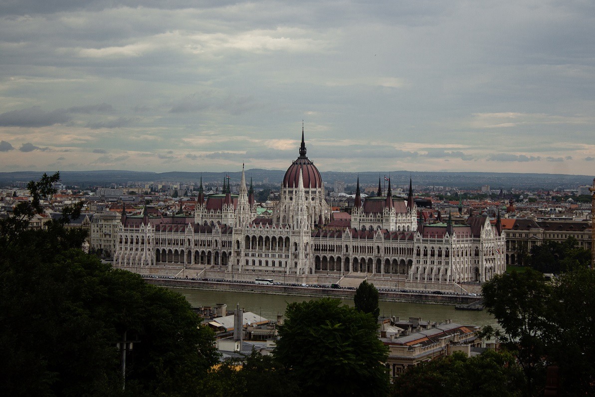 A distant photo of Parliment building in Budapest, this is one of the largest buildings in Budapest