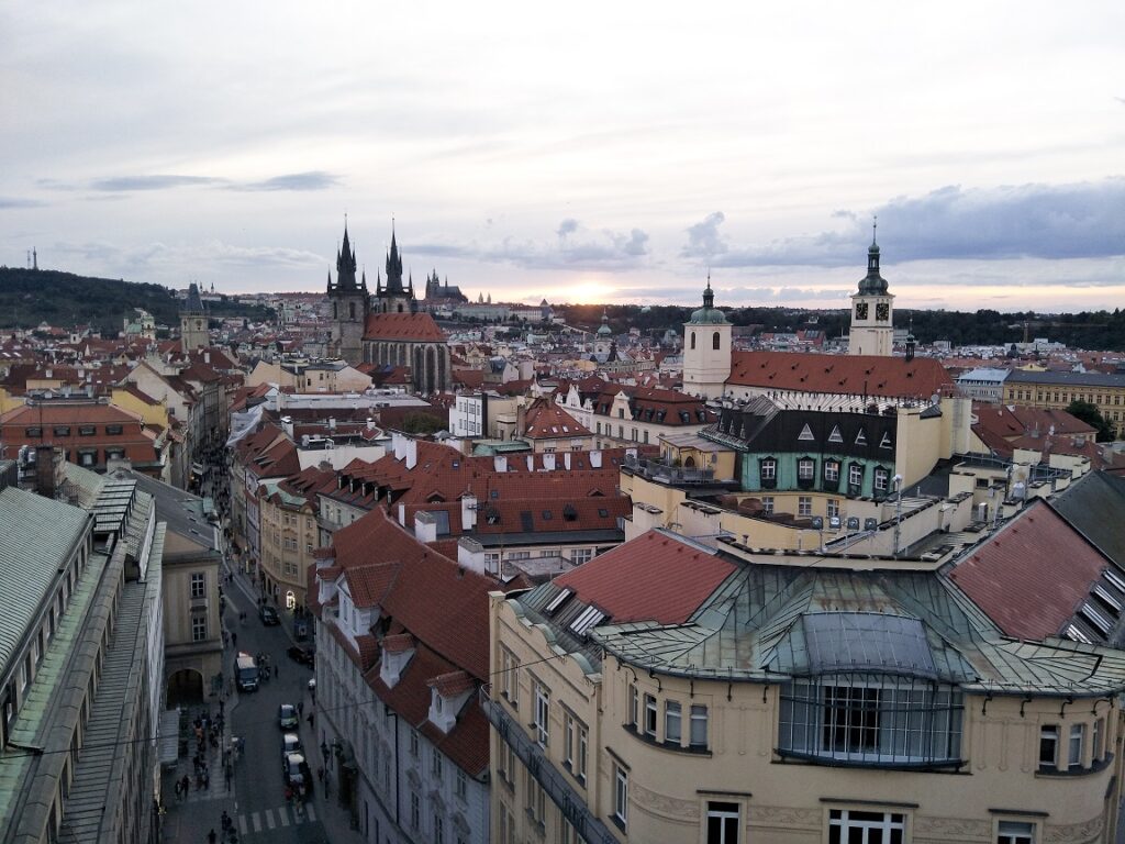 View of Prague from the Powder Gate Tower