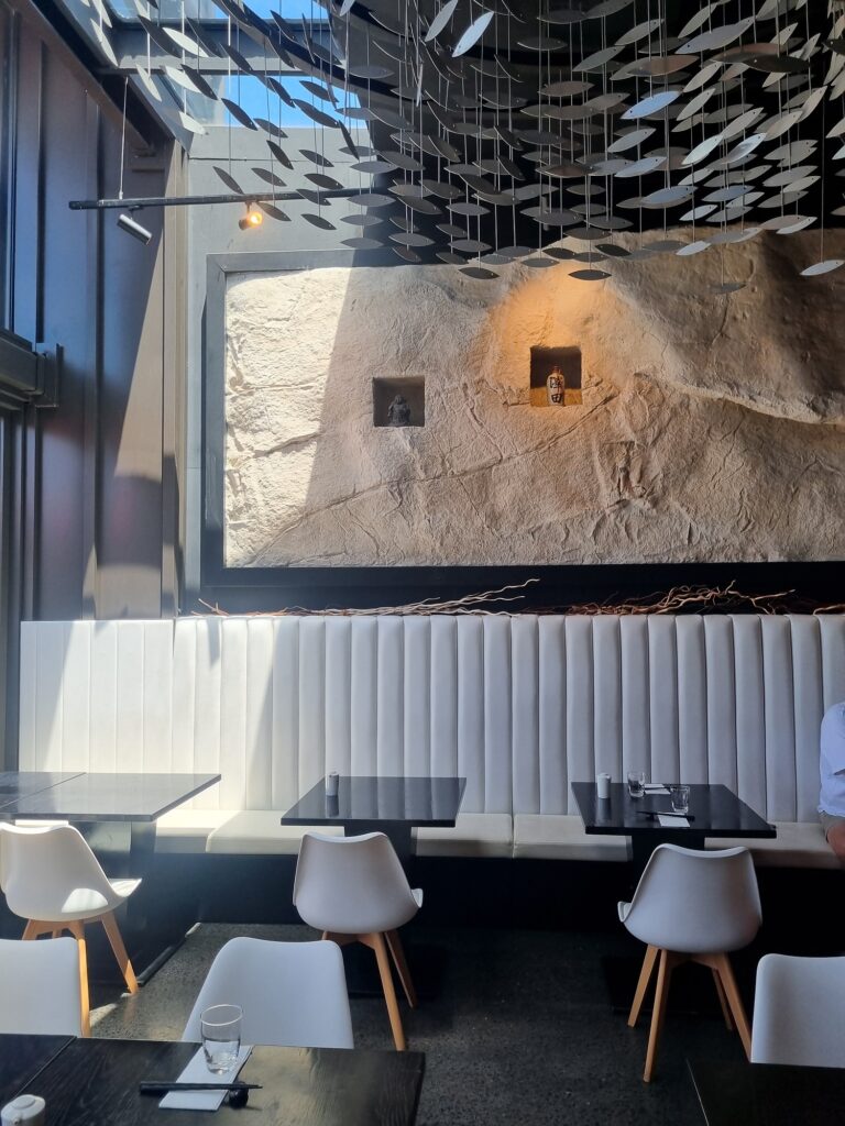 Best Japanese Restaurant in Auckland: Tokyo Bay Takapuna. This image shows the inside seating arrangement of Tokyo Bay.